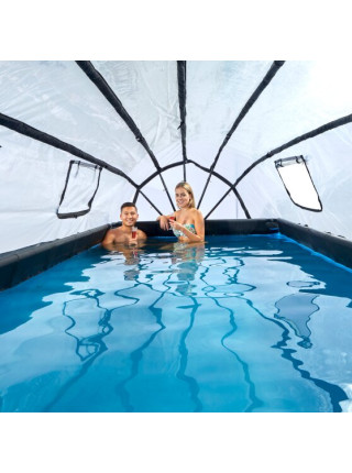 Бассейн каркасный EXIT с куполом 400х200х122 см "камень" песочный фильтр